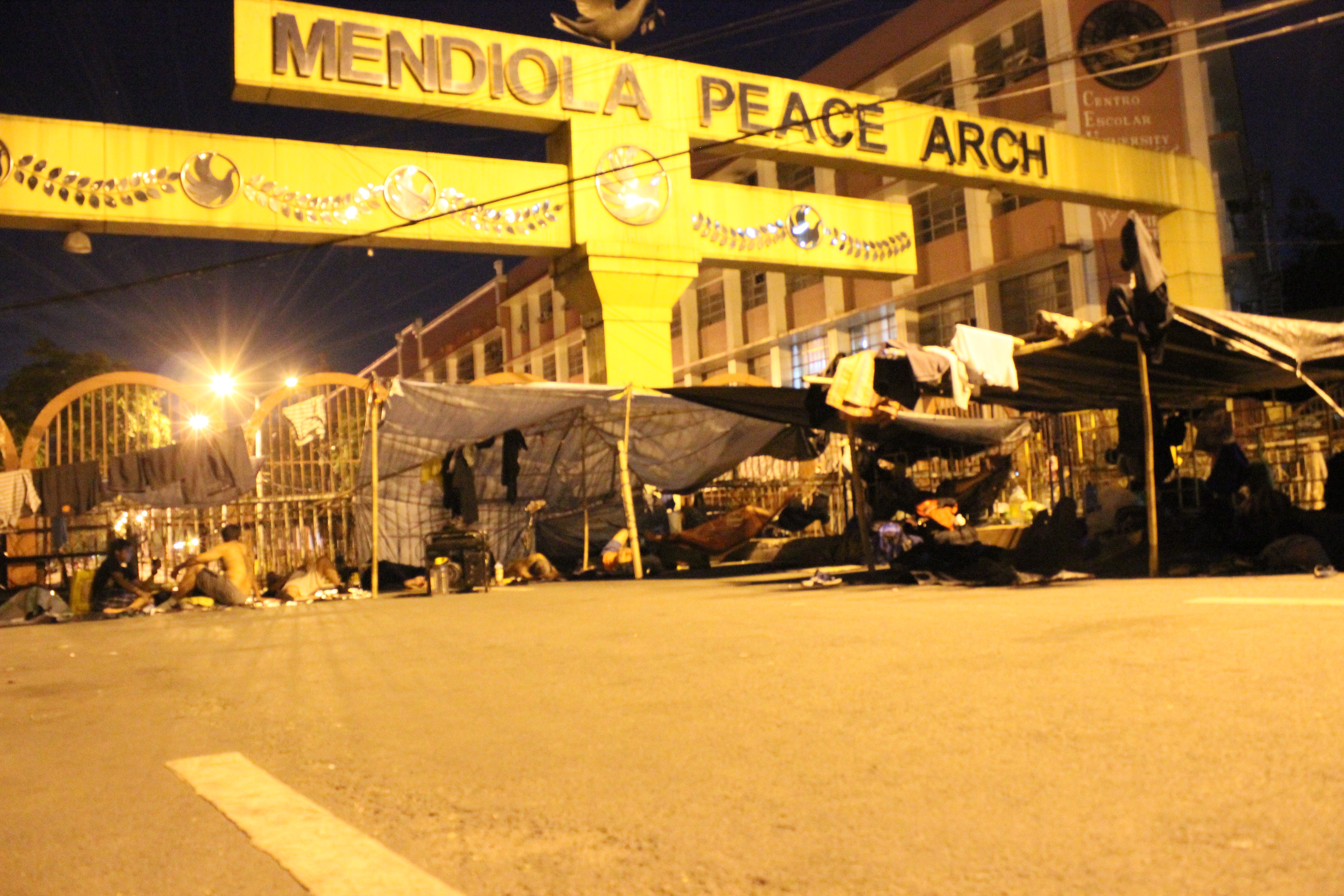 Camping out at the Mendiola Peace Arch